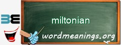 WordMeaning blackboard for miltonian